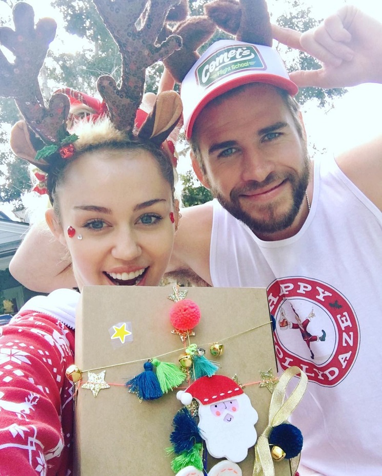 Miley Cyrus & Liam Hemsworth Slay in adorable Christmas Selfie