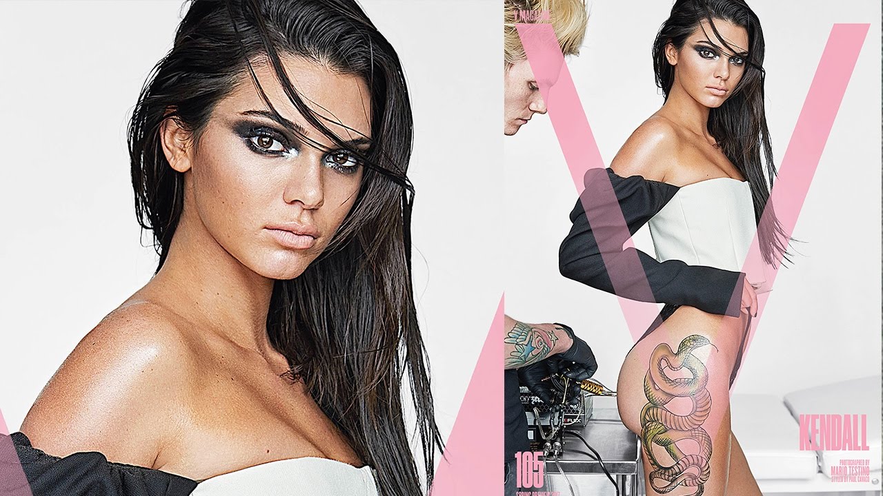 Kendall Jenner flaunts Giant Butt Tattoo for V Magazine