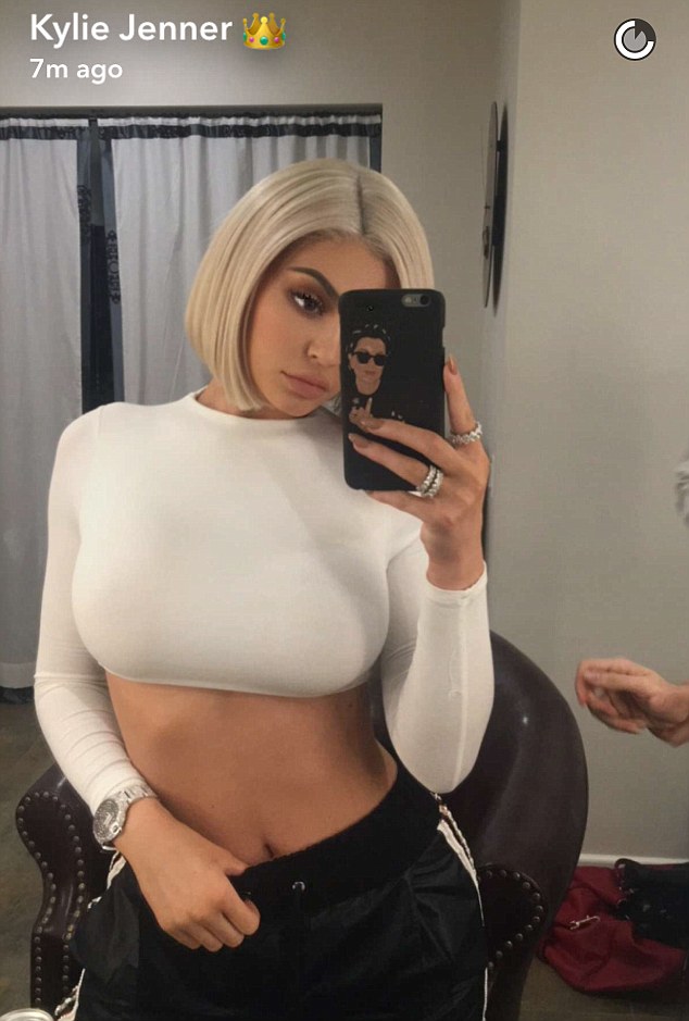 Kylie Jenner looks VERY busty as she steps out wearing Platinum Wig in LA