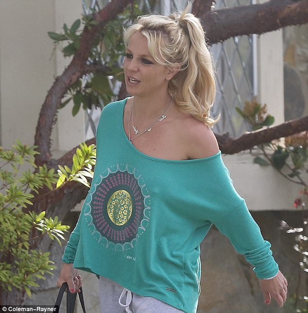 Britney Spears shows off flawless figure as she goes bra-less in off-the-shoulder sweater in LA