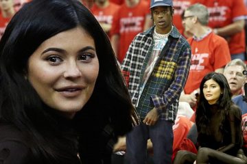 Kylie Jenner sports black bodysuit to NBA playoff game in Houston with baby daddy Travis Scott