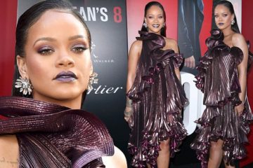 Rihanna dazzles in shimmering purple couture at the world premiere of Ocean’s 8