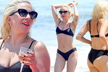 Lady Gaga slips into her Bikini to sip wine in The Hamptons